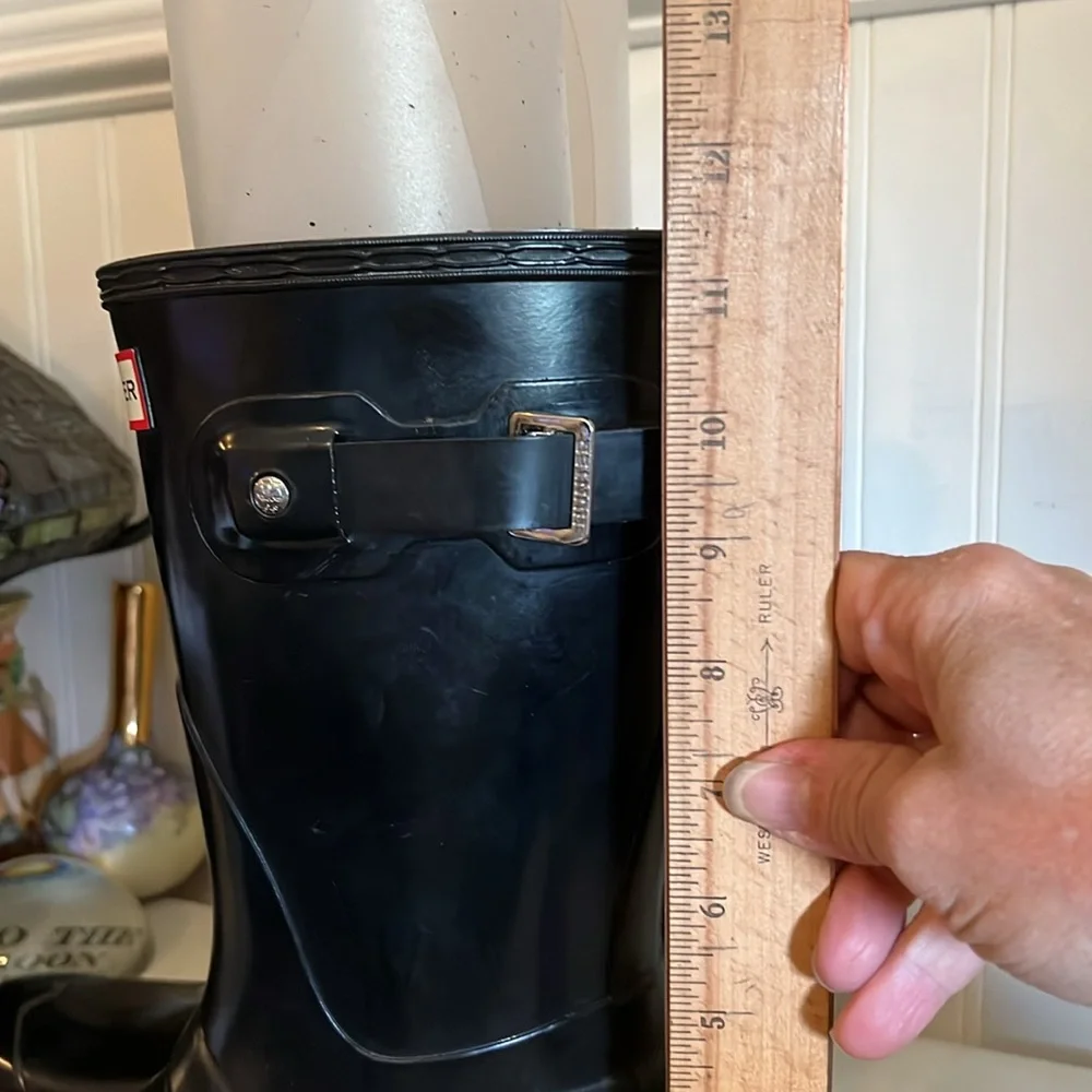 HUNTER ORIGINAL short wellies black rain boots size 39